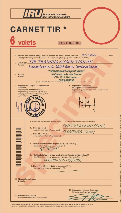 TIR Carnet (карнет TIR) міжнародний митний документ